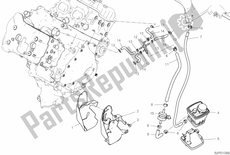 All parts for the Canister Filter of the Ducati Superbike Panigale V4 S USA 1100 2019